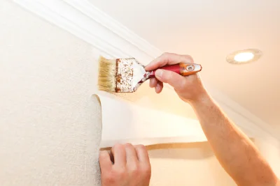 Pose de papier peint à Viré-en-Champagne — revêtements muraux et toiles de verre